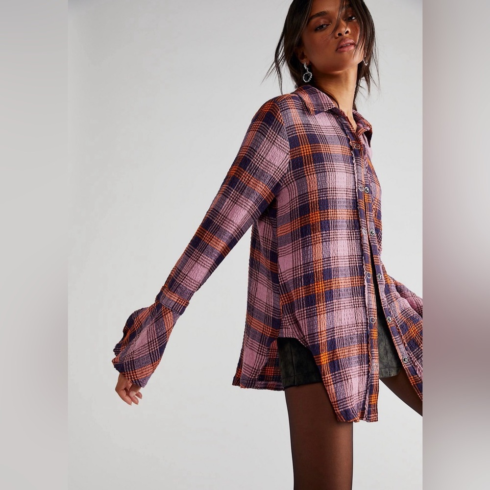 We The Free Willow Plaid Button-Up Shirt - Size M
